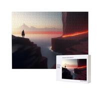Poezjzw Misty Seaside Adult Classic Jigsaw 500 Pieces Wooden Puzzle Modern Home Decor Intellectual Game 52 X 38 Cm
