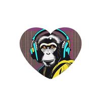 Poezjzw Monkey Listening To Music Pattern Car Air Fresheners 4 Pcs Heart Shape Hanging Aromatherapy Tablets Scented Fresheners For Bedroom Bathroom