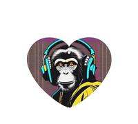 Poezjzw Monkey Listening To Music Pattern Car Air Fresheners 6 Pcs Heart Shape Hanging Aromatherapy Tablets Scented Fresheners For Bedroom Bathroom