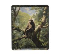 POEZJZW Monkey Sitting On A Tree Pattern Mouse Pad, Portable Office Non-Slip Rubber Base Wireless Mouse Pad For Office Laptop Computer Pc 10 X 12 Inch