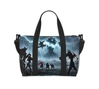 Poezjzw Monsters In Lightning Travel Duffel Bag Tote Carry On Luggage Bag Water Resistant Weekender Overnight Bags For Foldable, Black, One Size