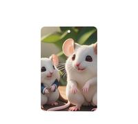 Poezjzw Mother And Child Rats Pattern Car Air Fresheners 6 Pcs Rectangle Hanging Aromatherapy Tablets Scented Fresheners For Bedroom Bathroom