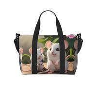 Poezjzw Mother And Child Rats Travel Duffle Bag Weekender Carry On Tote Bags For Women Hospital Bags For Labor And Delivery Overnight Luggage Bag, Black, One Size