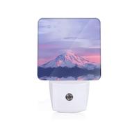 POEZJZW Mount at Sunset Pattern Led Night Light Smart Sensor Light Dusk to Dawn Sensor for Corridors Bedrooms Children's Rooms Stairs