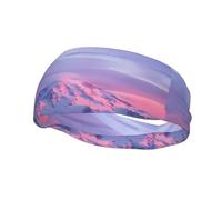 Poezjzw Mount At Sunset Pattern Sports Headband Suitable For Running Yoga Running Cycling Elastic Moisture Band
