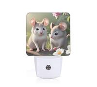 POEZJZW Mouse in Love Pattern Led Night Light Plug Into Wall with Dusk to Dawn Sensors, Warm for Bedroom Bathroom Hallway Kitchen