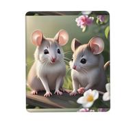 Poezjzw Mouse in Love Pattern Mouse Pad Non-Slip Rubber Stitched Edges Waterproof Gaming Mouse Mat for Desk Gaming Work Wireless Mice 10 X 12 Inch