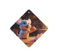 Poezjzw Mouse Stealing Candy Pattern Car Air Fresheners 4 Pcs Square Hanging Aromatherapy Tablets Scented Fresheners For Bedroom Bathroom
