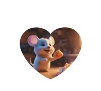 Poezjzw Mouse Stealing Candy Pattern Car Air Fresheners 6 Pcs Heart Shape Hanging Aromatherapy Tablets Scented Fresheners For Bedroom Bathroom