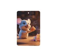 Poezjzw Mouse Stealing Candy Pattern Car Air Fresheners 6 Pcs Rectangle Hanging Aromatherapy Tablets Scented Fresheners For Bedroom Bathroom