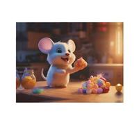 POEZJZW Mouse Stealing Candy Pattern Flannel Blanket 40"X30" Bed Blankets for Sofa Bed Couch, Movie Night, Camping, and Travel