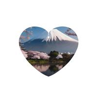 Poezjzw Mt. Fuji In Early Spring Pattern Car Air Fresheners 4 Pcs Heart Shape Hanging Aromatherapy Tablets Scented Fresheners For Bedroom Bathroom