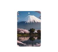 Poezjzw Mt. Fuji In Early Spring Pattern Car Air Fresheners 4 Pcs Rectangle Hanging Aromatherapy Tablets Scented Fresheners For Bedroom Bathroom