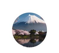 Poezjzw Mt. Fuji In Early Spring Pattern Car Air Fresheners 4 Pcs Round Shape Hanging Aromatherapy Tablets Scented Fresheners For Bedroom Bathroom