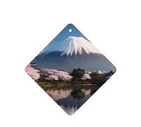 Poezjzw Mt. Fuji In Early Spring Pattern Car Air Fresheners 4 Pcs Square Hanging Aromatherapy Tablets Scented Fresheners For Bedroom Bathroom