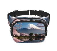 Poezjzw Mt. Fuji In Early Spring Travel Waist Bag Suitable For Running, Cycling And Outdoor Adventures, Store Mobile Phones And Credit Cards, Black, One Size