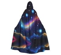 POEZJZW Mysterious Universe Pattern Hooded Cloak Robe Costume For Adult Men Women Christmas Hoodies Cape Cosplay Costumes
