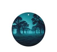 Poezjzw Mysterious Woods Pattern Car Air Fresheners 6 Pcs Round Shape Hanging Aromatherapy Tablets Scented Fresheners For Bedroom Bathroom