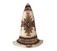 POEZJZW Native American Painting Pattern Hooded Cloak Robe Costume Cloak For Adult Men Women Christmas Hoodies Cape Cosplay Costumes L