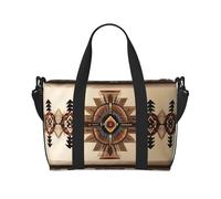 Poezjzw Native American Painting Travel Duffel Bag Tote Carry On Luggage Bag Water Resistant Weekender Overnight Bags For Foldable, Black, One Size