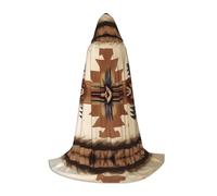 POEZJZW Native American Patterns Pattern Hooded Cloak Robe Costume Cloak For Adult Men Women Christmas Hoodies Cape Cosplay Costumes L