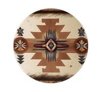 POEZJZW Native American Patterns Pattern Round Mouse Pad Desktop Protection Mat with Non-Slip Rubber Base 7.9Ã-7.9 in for Home and Office