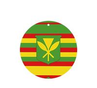 Poezjzw Native Hawaiian Flag Pattern Car Air Fresheners 4 Pcs Round Shape Hanging Aromatherapy Tablets Scented Fresheners For Bedroom Bathroom