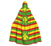 POEZJZW Native Hawaiian Flag Pattern Hooded Cloak Robe Costume For Adult Men Women Christmas Hoodies Cape Cosplay Costumes