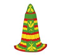 POEZJZW Native Hawaiian Flag Pattern Hooded Robe Cloak Long Cape Halloween Cosplay Costume Hoodies Cape Unisex Medium