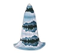 POEZJZW Natural Scenery Pattern Men Women Cloak With Hood Adult Cape With Hood Renaissance Halloween Witch Costume Wizard Cloak S