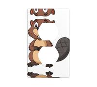 Poezjzw Naughty Beaver Pattern Light Switch Cover Outlet Cover Duplex Outlet Decorative Wall Plate Decorative Wall Plate Size 4.5x2.76 Inch