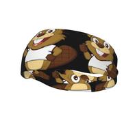 Poezjzw Naughty Beaver Pattern Sports Headband Suitable For Running Yoga Elasticated Moisture Wicking Hairband