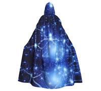 POEZJZW Neuron Cells Pattern Full Length Hooded Robe Cloak Long Cape Halloween Cosplay Costume Hoodies Cape Unisex
