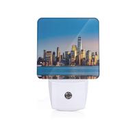 POEZJZW Night Light Beautiful City Sky Line Pattern Smart Led Dusk to Dawn Sensor for Corridors Bedrooms Children's Rooms Kitchens Stairs