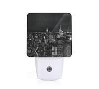 POEZJZW Night Light New York Night Sky Pattern Smart Led Dusk to Dawn Sensor for Corridors Bedrooms Children's Rooms Kitchens Stairs