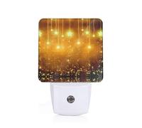 POEZJZW Night Light Yellow and Brown Christmas Stars Pattern Smart Led Dusk to Dawn Sensor for Corridors Bedrooms Children's Rooms Kitchens Stairs