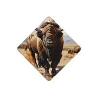 Poezjzw North American Bison Herd Pattern Car Air Fresheners 6 Pcs Square Hanging Aromatherapy Tablets Scented Fresheners For Bedroom Bathroom