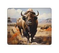 POEZJZW North American Bison Herd Pattern Mouse Pad Gaming Non-Slip Rubber Base Rectangular Mouse Mat for Desktop Computer Laptop Gaming Office 10 X 12 Inch