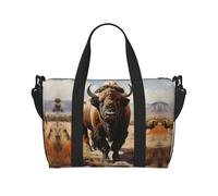 Poezjzw North American Bison Herd Travel Duffle Bag Weekender Carry On Tote Bags For Women Hospital Bags For Labor And Delivery Overnight Luggage Bag, Black, One Size, Black, One Size