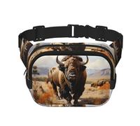 Poezjzw North American Bison Herd Travel Waist Bag Suitable For Running, Cycling And Outdoor Adventures, Store Mobile Phones And Credit Cards, Black, One Size, Black, One Size