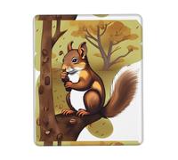 POEZJZW Nut-Eating Squirrel Pattern Mouse Pad Non-Slip Rubber Stitched Edges Waterproof Gaming Mouse Mat for Desk Gaming Work Wireless Mice 10 X 12 Inch