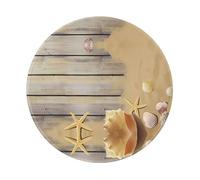 POEZJZW Ocean Beach Sands Pattern Round Mouse Pad, Non-Slip Rubber Base Small Mouse Pad, Suitable For Games, Computer Laptop, 7.9x7.9 Inches.