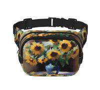 Poezjzw Oil On Sunflower Flower Travel Waist Bag Suitable For Running, Cycling And Outdoor Adventures, Store Mobile Phones And Credit Cards, Black, One Size, Black, One Size