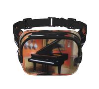 Poezjzw Oil Piano Travel Waist Bag Suitable For Running, Cycling And Outdoor Adventures, Store Mobile Phones And Credit Cards, Black, One Size