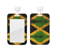 Poezjzw Old Jamaican Flag Id Holder Lanyard Badge Protective Case Suitable for Teachers Reporter Doctors Women Work Nametag