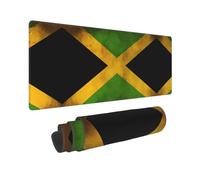 Poezjzw Old Jamaican Flag Long Gaming Mouse Pad Large Desk Pad Keyboard Mat with Stitched Edges for Gaming and Office 31.5 X 11.8 in