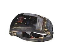Poezjzw Old Wooden Barn With Rusted Tractor Pattern Sports Headband Suitable For Running Yoga Elasticated Moisture Wicking Hairband