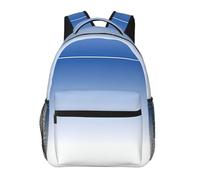 POEZJZW Ombre Textured Blue Pattern Lightweight Student Backpack,Laptop Travel Backpack For Girls,Boys,Work College Gifts,Casual Daypacks