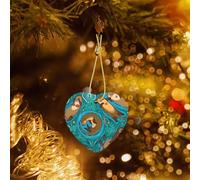 Poezjzw Otters In Love Pattern Ceramic Heart-Shaped Christmas Tree Ornaments, Family New Year Home Souvenirs For Gatherings
