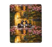 POEZJZW Pair of Mandarin Ducks Pattern Mouse Pad Gaming Non-Slip Rubber Base Rectangular Mouse Mat for Desktop Computer Laptop Gaming Office 7 X 8.6 in